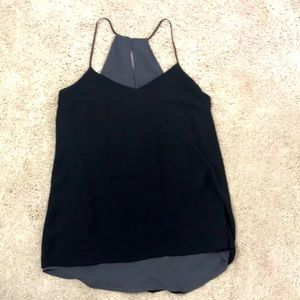 Express reversible blouse in black/gray